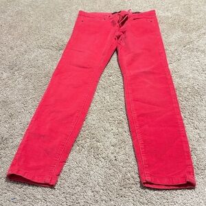 BDG Red Corduroy Ankle Cigarette Pants 28x30